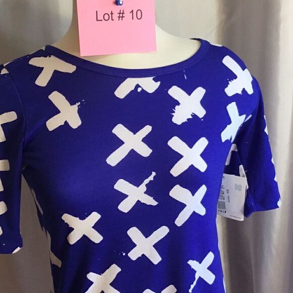NWT LULAROE  Julia dress in XS in royal blue & white - Picture 5 of 13